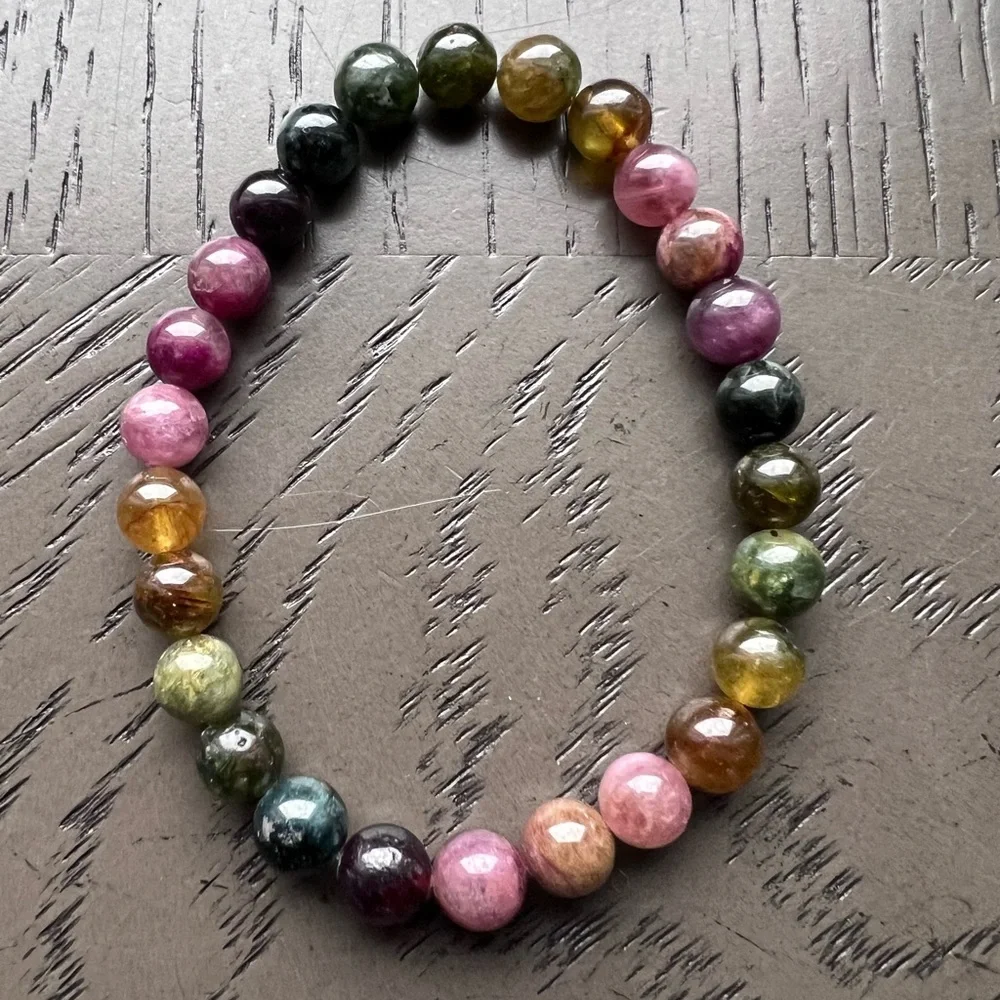 Watermelon tourmaline bracelet 7mm - Picture 2 of 4